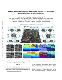 CoSurfGS:Collaborative 3D Surface Gaussian Splatting with Distributed
  Learning for Large Scene Reconstruction