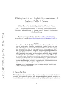 Editing Implicit and Explicit Representations of Radiance Fields: A
  Survey