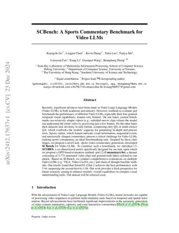 SCBench: A Sports Commentary Benchmark for Video LLMs