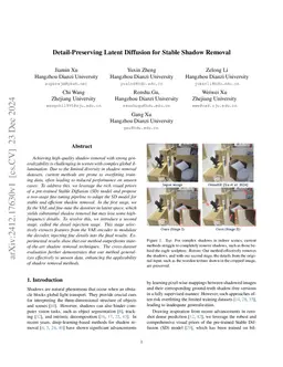 Detail-Preserving Latent Diffusion for Stable Shadow Removal