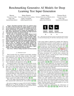 Benchmarking Generative AI Models for Deep Learning Test Input
  Generation