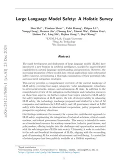 Large Language Model Safety: A Holistic Survey