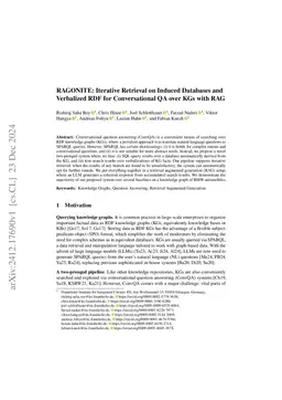 RAGONITE: Iterative Retrieval on Induced Databases and Verbalized RDF
  for Conversational QA over KGs with RAG