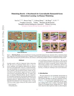 Mimicking-Bench: A Benchmark for Generalizable Humanoid-Scene
  Interaction Learning via Human Mimicking