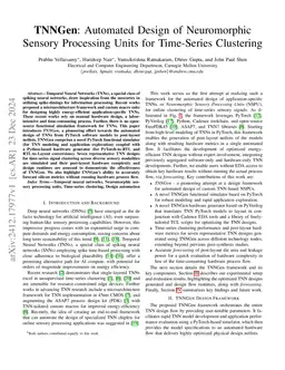 TNNGen: Automated Design of Neuromorphic Sensory Processing Units for
  Time-Series Clustering