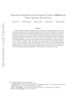 Theoretical Constraints on the Expressive Power of $\mathsf{RoPE}$-based
  Tensor Attention Transformers