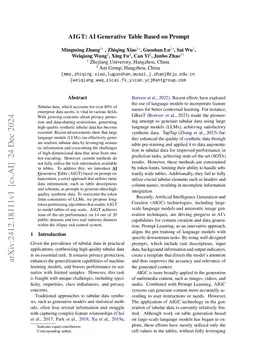 AIGT: AI Generative Table Based on Prompt