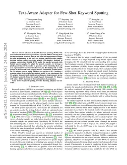 Text-Aware Adapter for Few-Shot Keyword Spotting