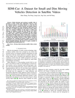 SDM-Car: A Dataset for Small and Dim Moving Vehicles Detection in
  Satellite Videos