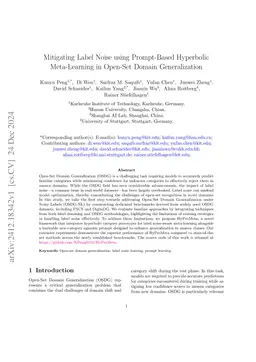Mitigating Label Noise using Prompt-Based Hyperbolic Meta-Learning in Open-Set Domain Generalization
