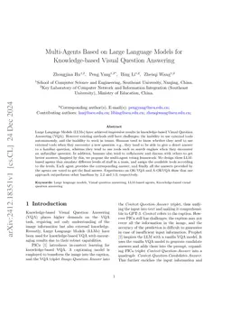 Multi-Agents Based on Large Language Models for Knowledge-based Visual Question Answering
