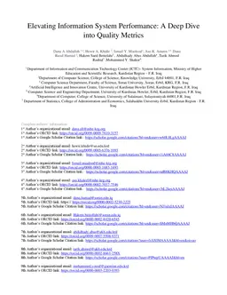 Elevating Information System Performance: A Deep Dive into Quality
  Metrics