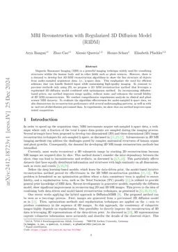 MRI Reconstruction with Regularized 3D Diffusion Model (R3DM)