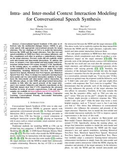 Intra- and Inter-modal Context Interaction Modeling for Conversational
  Speech Synthesis