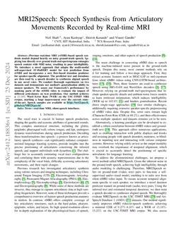 MRI2Speech: Speech Synthesis from Articulatory Movements Recorded by Real-time MRI