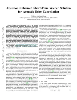 Attention-Enhanced Short-Time Wiener Solution for Acoustic Echo
  Cancellation
