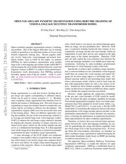 Open-Vocabulary Panoptic Segmentation Using BERT Pre-Training of
  Vision-Language Multiway Transformer Model