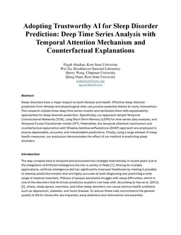 Adopting Trustworthy AI for Sleep Disorder Prediction: Deep Time Series
  Analysis with Temporal Attention Mechanism and Counterfactual Explanations