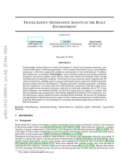 TravelAgent: Generative Agents in the Built Environment