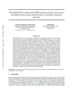 WaveDiffUR: A diffusion SDE-based solver for ultra magnification
  super-resolution in remote sensing images