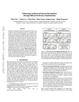 Enhancing Audiovisual Speech Recognition through Bifocal Preference
  Optimization