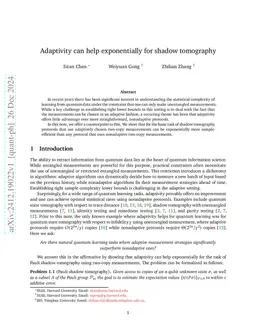 Adaptivity can help exponentially for shadow tomography