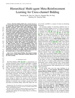 Hierarchical Multi-agent Meta-Reinforcement Learning for Cross-channel
  Bidding