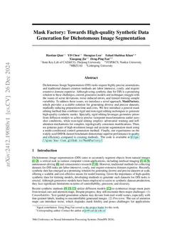 Mask Factory: Towards High-quality Synthetic Data Generation for
  Dichotomous Image Segmentation