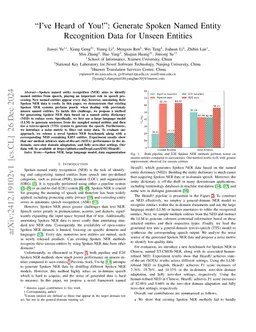 "I've Heard of You!": Generate Spoken Named Entity Recognition Data for
  Unseen Entities
