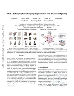 CLIP-GS: Unifying Vision-Language Representation with 3D Gaussian Splatting