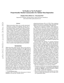 To Predict or Not To Predict? Proportionally Masked Autoencoders for
  Tabular Data Imputation