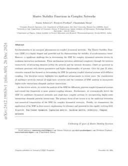 Master Stability Functions in Complex Networks