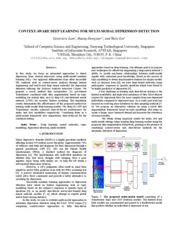 Context-Aware Deep Learning for Multi Modal Depression Detection