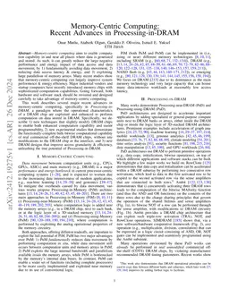 Memory-Centric Computing: Recent Advances in Processing-in-DRAM