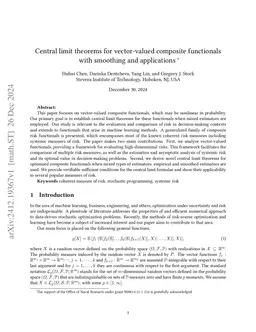 Central limit theorems for vector-valued composite functionals with
  smoothing and applications