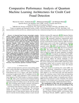 Comparative Performance Analysis of Quantum Machine Learning Architectures for Credit Card Fraud Detection