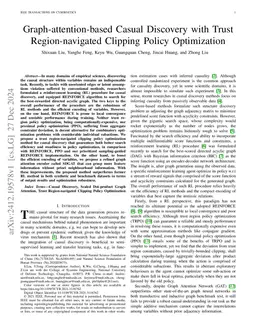 Graph-attention-based Casual Discovery with Trust Region-navigated
  Clipping Policy Optimization
