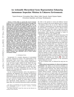 An Actionable Hierarchical Scene Representation Enhancing Autonomous Inspection Missions in Unknown Environments