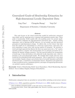 Generalized Grade-of-Membership Estimation for High-dimensional Locally
  Dependent Data