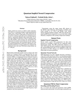 Quantum Implicit Neural Compression