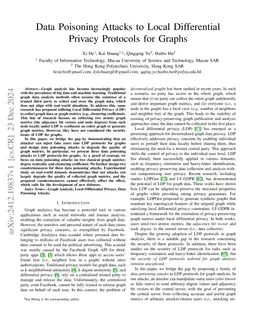 Data Poisoning Attacks to Local Differential Privacy Protocols for Graphs