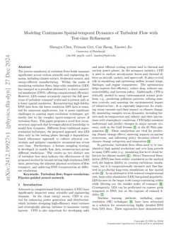 Modeling Continuous Spatial-temporal Dynamics of Turbulent Flow with Test-time Refinement
