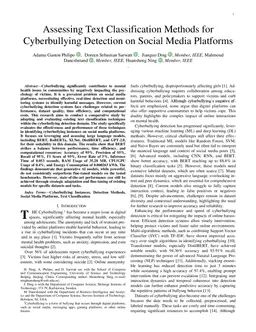 Assessing Text Classification Methods for Cyberbullying Detection on Social Media Platforms