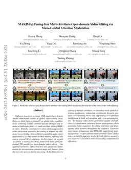 MAKIMA: Tuning-free Multi-Attribute Open-domain Video Editing via Mask-Guided Attention Modulation