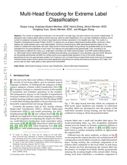 Multi-Head Encoding for Extreme Label Classification