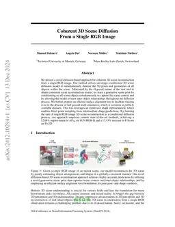 Coherent 3D Scene Diffusion From a Single RGB Image