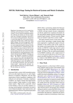 MST-R: Multi-Stage Tuning for Retrieval Systems and Metric Evaluation