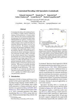 Constrained Decoding with Speculative Lookaheads
