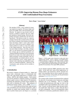 CUPS: Improving Human Pose-Shape Estimators with Conformalized Deep
  Uncertainty