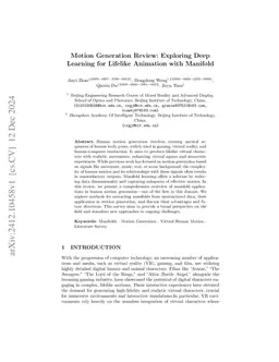 Motion Generation Review: Exploring Deep Learning for Lifelike Animation
  with Manifold